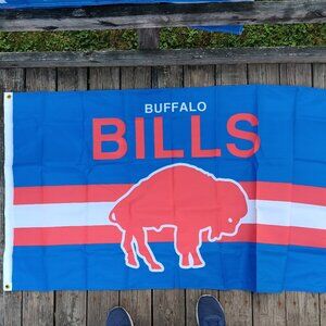 NEW Buffalo Bills Double Sided Blanket Thick Retro Design NFL 3x5 foot Flag